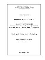 Đề cương luận văn: Giáo dục hướng nghiệp cho học sinh THPT dựa vào cộng đồng ởthành phố Hải Dương, tỉnh Hải Dương