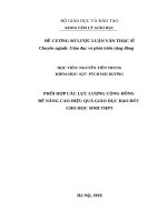 Đề cương luận văn: Phối hợp các lực lượng cộng đồng để nâng cao chất lượng giáo dục đạo đức cho học sinh THPT