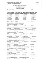 Đề kiểm tra môn tiếng anh 9 nam 2017 2018 co dap an truong thcs bao hung 567 