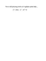 Tìm m để phương trình có 4 nghiệm phân biệt 
