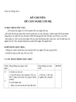 Giáo án Tiếng Việt 1 chủ điểm 8: Kể chuyện Dê con nghe lời mẹ