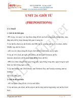 DAY 23   unit 23 GIỚI từ (PREPOSITIONS) 