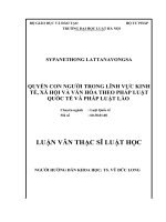 Quyền con người trong lĩnh vực kinh tế, xã hội và văn hóa theo pháp luật quốc tế và pháp luật lào