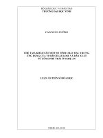 Chế tạo, khảo sát một số tính chất đặc trưng, ứng dụng của vi sợi cellulose và dẫn xuất từ lùng phế thải ở Nghệ An