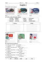 Bài tập tiếng Anh lớp 4  SGK  unit 2