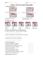 Bài Tập Tiếng Anh lớp 4 SGK chương trình cũ unit 4