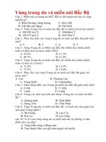 CÂU HỎI TRẮC NGHIỆM VÙNG KINH TẾ ĐỊA LÍ 9