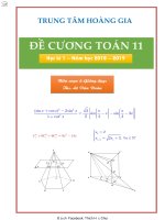 11 TOÀN bộ đề CƯƠNG TOÁN 11   học kì 1 THI THPT  QUỐC GIA