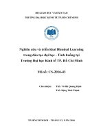 Nghiên cứu và triển khai blended learning trong đào tạo đại học   tình huống tại trường đại học kinh tế TP  hồ chí minh 