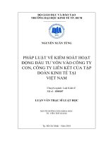 Pháp luật về kiểm soát hoạt động đầu tư vốn vào công ty con, công ty liên kết của tập đoàn kinh tế tại việt nam 
