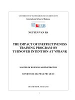 The impact of ineffectiveness training program on turnover intention at VPBank 