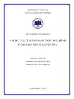 Vai trò của tỷ giá hối đoái trong điều hành chính sách tiền tệ tại việt nam 
