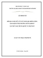 Mối quan hệ giữa tỷ suất sinh lợi, khối lượng giao dịch ở thị trường chứng khoán tại việt nam, trung quốc và nhật bản 