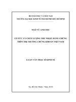 Cổ tức và chất lượng thu nhập bằng chứng trên thị trường chứng khoán việt nam 