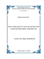 Tăng cường quản lý ngân sách nhà nước tại huyện sông hinh   tỉnh phú yên 