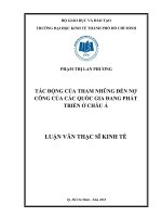 Tác động của tham nhũng đến nợ công của các quốc gia đang phát triển châu á 