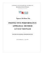 Ineffective performance appraisal method at xyz vietnam 