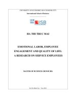 Emotional labor, employee engagement and quality of life a research on service employees 