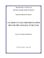 Tác động của đặc điểm hộ gia đình đến chi tiêu giáo dục ở việt nam 