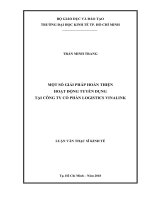 Một số giải pháp hoàn thiện hoạt động tuyển dụng tại công ty cổ phần logistics vinalink 