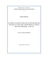 Tác động của hành vi công dân tổ chức đến kết quả làm việc của công chức – trường hợp các cơ quan nhà nước tỉnh bà rịa – vũng tàu 