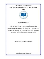 Tác động của sự tham gia vào dự toán ngân sách đến kết quả công việc vai trò của sự hợp lý trong dự toán, sự cam kết với mục tiêu dự toán và sự phản hồi dự toán 
