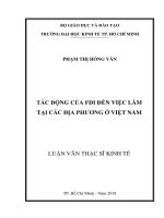 Tác động của FDI đến việc làm tại các địa phương ở việt nam 
