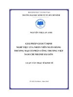 Giải pháp giảm ý định nghỉ việc của nhân viên ngân hàng thương mại cổ phần công thương việt nam chi nhánh sài gò 