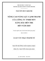 Nâng cao năng lực cạnh tranh của công ty TNHH MTV xăng dầu bến tre đến năm 2025 