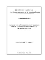 Thặng dư vốn luân chuyển và giá trị doanh nghiệp  bằng chứng thực nghiệm tại thị trường việt nam 