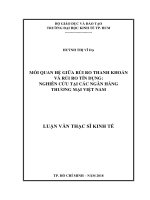 Mối quan hệ giữa rủi ro thanh khoản và rủi ro tín dụng nghiên cứu tại các ngân hàng thương mại việt nam 