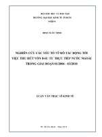 Nghiên cứu các yếu tố vĩ mô tác động tới việc thu hút vốn đầu tư trực tiếp nước ngoài trong giai đoạn 01 2016   03 2018 