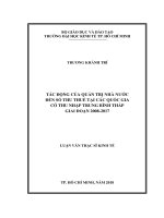 Tác động của quản trị nhà nước đến số thu thuế tại các quốc gia có thu nhập trung bình thấp giai đoạn 2008   2017 
