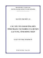 Các yếu tố ảnh hưởng đến tình trạng tái nghèo của huyện lai vung, tỉnh đồng tháp 