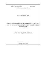 Thực hành quyền công tố và kiểm sát điều tra các vụ án xâm phạm sở hữu trên địa bàn thành phố hà nội