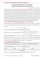 PHƯƠNG PHÁP NHÂN tử LAGRANGE GIẢI QUYẾT bài TOÁN cực TRỊ 