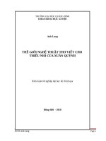 THẾ GIỚI NGHỆ THUẬT THƠ VIẾT CHO THIẾU NHI CỦA XUÂN QUỲNH