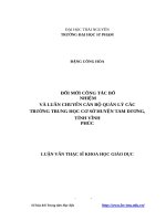 Đổi mới công tác bổ nhiệm và luân chuyển cán bộ quản lý các trường trung học cơ sở huyện tam dương, tỉnh vĩnh phúc 