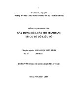 Xây dựng hệ luật mờ mamdani từ cơ sở dữ liệu số 