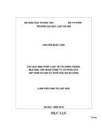 Các quy định pháp luật về tài chính trong mua bán, sáp nhập công ty cổ phần của việt  nam và mỹ dưới góc độ so sánh