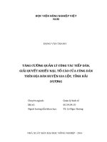 Tăng cường quản lý công tác tiếp dân, giải quyết khiếu nại, tố cáo của công dân trên địa bàn huyện gia lộc, tỉnh hải dương 