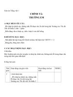 Giáo án Tiếng Việt 1 chủ điểm 1: Chính tả Trường em