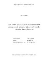 Tăng cường quản lý chi ngân sách nhà nước cho sự nghiệp giáo dục trên địa bàn huyện vân đồn, tỉnh quảng ninh 