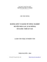 Ruộng đất và kinh tế nông nghiệp huyện bảo lạc (cao bằng) nửa đầu thế kỷ XIX 