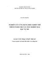 Nghiên cứu ứng dụng điều khiển mờ thích nghi cho tay máy robot hai bậc tự do 