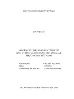 Nghiên cứu thu nhận lentinan từ nấm hương và ứng dụng cho sản xuất thực phẩm chức năng 