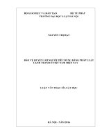 Bảo vệ quyền lợi người tiêu dùng bằng pháp luật cạnh tranh ở việt nam hiện nay