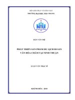 Phát triển sản phẩm du lịch di sản văn hóa chăm tại ninh thuận 