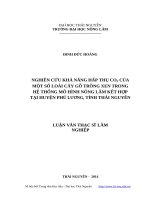Nghiên cứu khả năng hấp thụ CO2 của một số loài cây gỗ trồng xen trong hệ thống mô hình nông lâm kết hợp tại huyện phú lương, tỉnh thái nguyên 