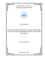 Đánh giá chất lượng dịch vụ hành chính công tại ủy ban nhân dân phường vĩnh hải, thành phố nha trang, tỉnh khánh hòa 